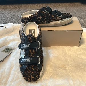 GOLDEN GOOSE PONY HAIR VELCRO MULES, NEW IN BOX , size 38